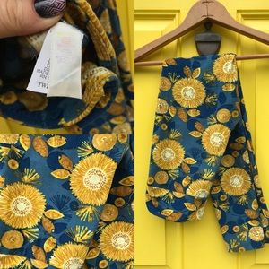LuLaRoe RARE floral leggings sunflowers Tween